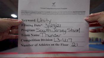 South Jersey Storm - Thunder [L3 - U17] 2021 Mid Atlantic Virtual Championship