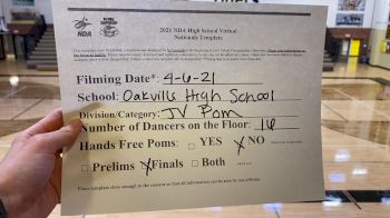 Oakville High School [Junior Varsity - Pom Virtual Finals] 2021 NDA High School National Championship