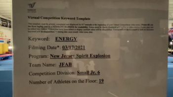 New Jersey Spirit Explosion - JFAB [L6 Junior - Small] 2021 Beast of The East Virtual Championship
