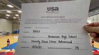 Buchanan High School [Varsity Show Cheer Advanced] 2021 USA Virtual Spirit Regional I
