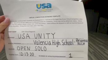 Valencia [Open - Solo] 2020 USA Virtual Regional