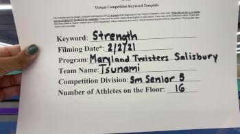 Maryland Twisters Salisbury - Tsunami [L5 Senior] 2021 Varsity All Star Winter Virtual Competition Series: Event II