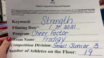 Cheer Factor - Prodigy [L3 Junior - Small] 2021 Varsity All Star Winter Virtual Competition Series: Event II
