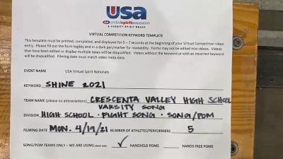 Crescenta Valley High School [High School - Fight Song - Song/Pom] 2021 USA Spirit & Dance Virtual National Championships