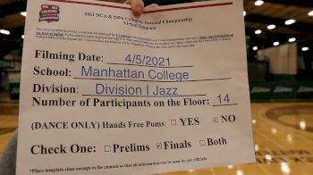 Manhattan College [Virtual Division I - Jazz Finals] 2021 NCA & NDA Collegiate Cheer & Dance Championship