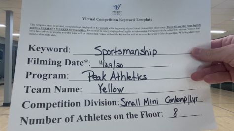 Peak Athletics - "Yellow" [All Star Mini - Contemporary/Lyrical] Varsity All Star Virtual Competition Series: Event VI