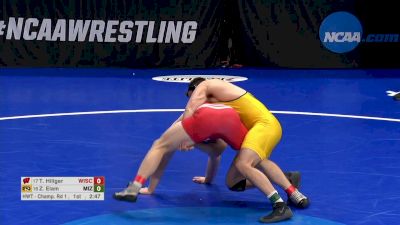 285 lb R32, Trent Hillger, Wisconsin vs Zach Elam, Missouri