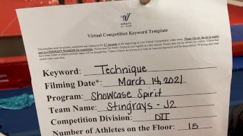 Showcase Spirit - Stingrays [L2 Junior - D2 - Small - B] 2021 Varsity All Star Winter Virtual Competition Series: Event IV