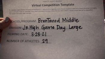 Brentwood Middle School [Game Day JH] 2021 UCA & UDA March Virtual Challenge