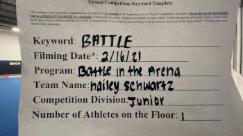 Elite Cheer - Hailey_Schwartz - Finals [Junior Athlete] 2021 Battle In The Arena