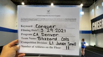 Cheer Athletics - Denver - BlizzardCAts [L1 Junior - Small] 2021 Varsity All Star Winter Virtual Competition Series: Event V
