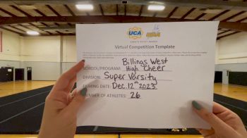Billings West High School [Super Varsity] 2023 UCA & UDA December Virtual Challenge