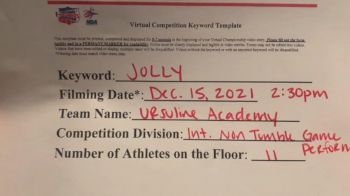 Ursuline Academy [Intermediate Non-Tumbling Varsity Game Performance] 2021 NCA & NDA December Virtual Championship