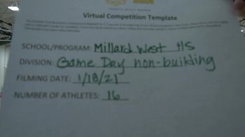 Millard West High School [Game Day - Varsity Non Building] 2021 UCA January Virtual Challenge