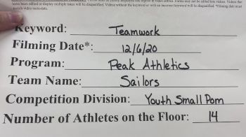 Peak Athletics - Sailors [All Star Youth - Pom] Varsity All Star Virtual Competition Series: Event VII