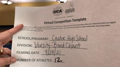 Crater High School [Varsity - Band Chant] 2021 UCA & UDA Game Day Kick-Off