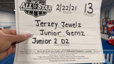 Jerzey Jewelz - Gemz [L2 Junior - D2 - Small - D] 2021 NCA All-Star Virtual National Championship