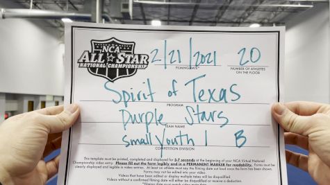 Spirit of Texas - Purple Stars [L1 Youth - Small - B] 2021 NCA All-Star Virtual National Championship