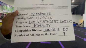 Divine Athletics Cheer - Royalty [Level 2 L2 Junior - D2 - Small - A] Varsity All Star Virtual Competition Series: Event VII
