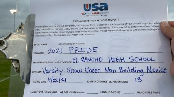 El Rancho High School [Varsity Show Cheer Non Building Novice Finals] 2021 USA Spirit & Dance Virtual National Championships