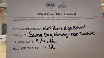 Wolf Point High School [Game Day - Small Non Tumbling] 2022 UCA West Virtual Regional
