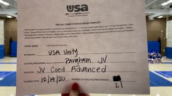 Bingham High School [Coed Junior Varsity Show Cheer Advanced] 2020 USA Virtual Regional