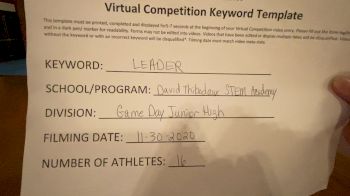 David Thibodaux STEM Magnet Academy [Game Day Junior High] 2020 UCA Louisiana Virtual Regional