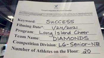 Long Island Cheer - Diamond [L6 Senior Non Building] 2021 Athletic Championships: Virtual DI & DII