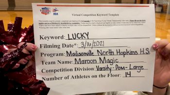 Madisonville North Hopkins High School - Pom [Varsity - Pom] 2021 NCA & NDA Virtual March Championship