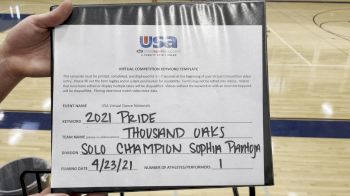 Thousand Oaks High School [Open - Solo Finals] 2021 USA Spirit & Dance Virtual National Championships
