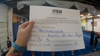 Kinetic All Star Cheer - Rage [L5 Senior Coed] 2021 USA All Star Virtual Championships