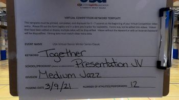 Presentation High School [Jazz Varsity - Medium] 2021 USA Virtual Dance Winter Classic