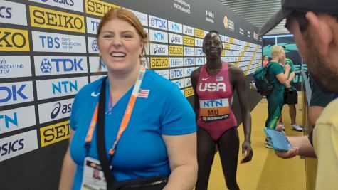 Athing Mu Shows Off Sparkly Spikes Through Mix Zone