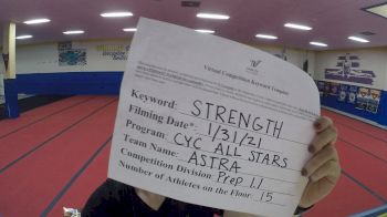 CYC Allstars - Astra [L1.1 Youth - PREP - D2] 2021 Varsity All Star Winter Virtual Competition Series: Event II