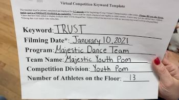 Majestic Dance Team [Youth - Pom] 2021 NCA & NDA Virtual January Championship