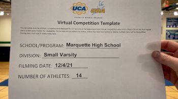 Marquette High School [Small Varsity Division I] 2021 UCA December Virtual Regional