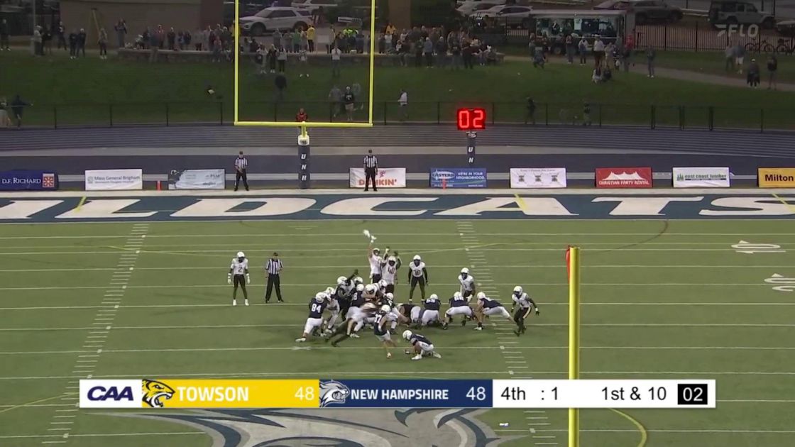 WATCH: UNH Field Goal Blocked By Towson