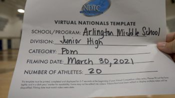 Arlington Middle School [Virtual Junior High - Pom Finals] 2021 UDA National Dance Team Championship