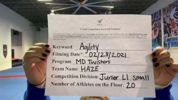 Maryland Twisters - VA - Haze [L1 Junior - Small] 2021 Varsity All Star Winter Virtual Competition Series: Event III