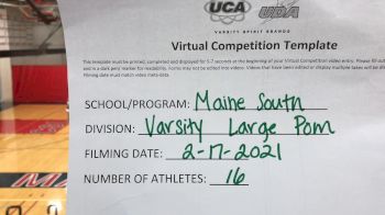 Maine South High School [Large Varsity Pom] 2021 UDA Spirit of the Midwest Virtual Challenge