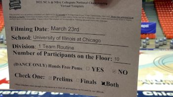 University of Illinois at Chicago [Virtual Team Performance Division I Prelims] 2021 NCA & NDA Collegiate Cheer & Dance Championship