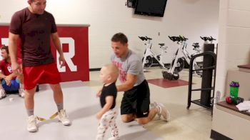 Frank Molinaro Plays With His Son Before Practice