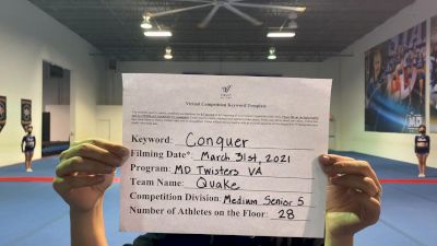 Maryland Twisters Virginia - Quake [L5 Senior] 2021 Varsity All Star Winter Virtual Competition Series: Event V