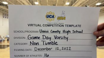 Unicoi County High School [Game Day VA NT] 2022 UCA & UDA December Virtual Regional