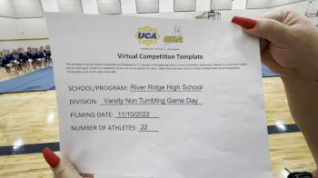 River Ridge High School [Game Day Varsity - Non-Tumble] 2022 UCA West Virtual Regional