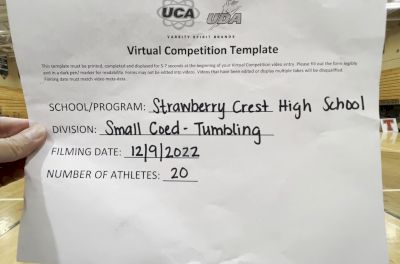 Strawberry Crest High School [Small Varsity Coed] 2022 UCA & UDA December Virtual Regional