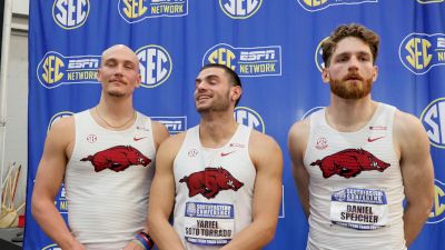 'We put in the work twice a day, every day!' Arkansas puts up 1-2-3 in the men's heptathlon to score 24 points