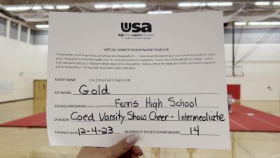 Ferris High School [Coed Varsity Show Cheer Intermediate] 2023 USA Virtual Spirit Regional I
