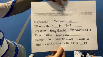 Bay State NH - Equinox [L2 Junior - Small - B] 2021 Varsity All Star Winter Virtual Competition Series: Event IV