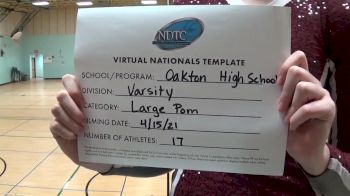 Oakton High School [Virtual Large Varsity - Pom Finals] 2021 UDA National Dance Team Championship